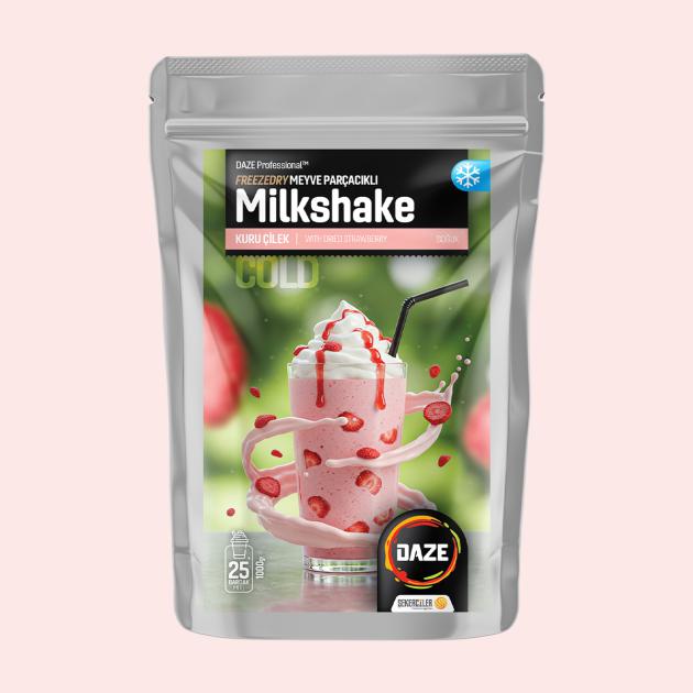 Milkshake Freezedry Çilek Parçacıklı