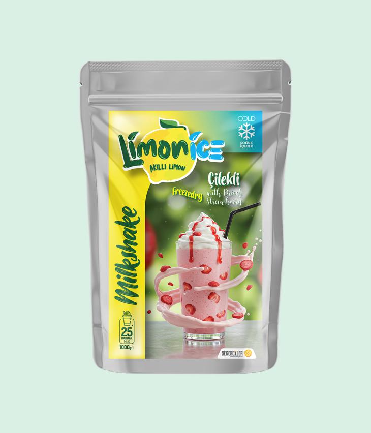 Milkshake Freezedry Çilek Parçacıklı